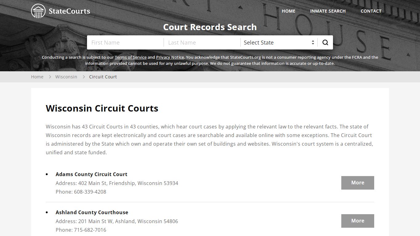 Wisconsin Circuit Courts - StateCourts